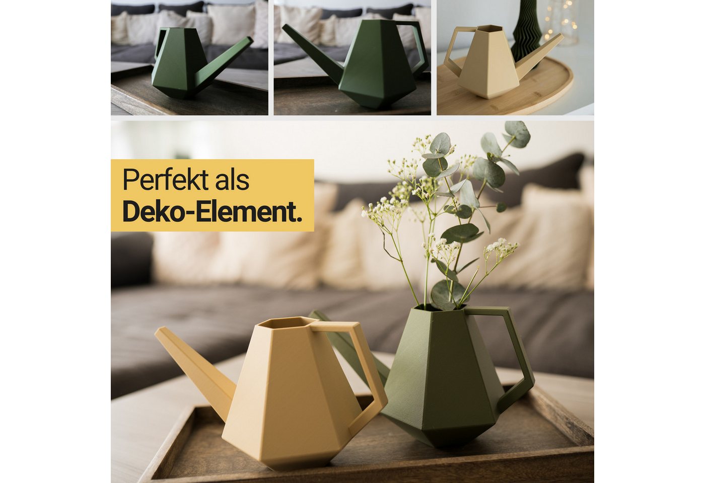 Shapes - Decorations Gießkanne Watering Can Premium Gießkanne, Indoor, Outdoor by Gazzaladra Design (Einzelmodell, 1 Kanne), 1.0: 14.78x14.75x25.70 – Bild 4 von 5