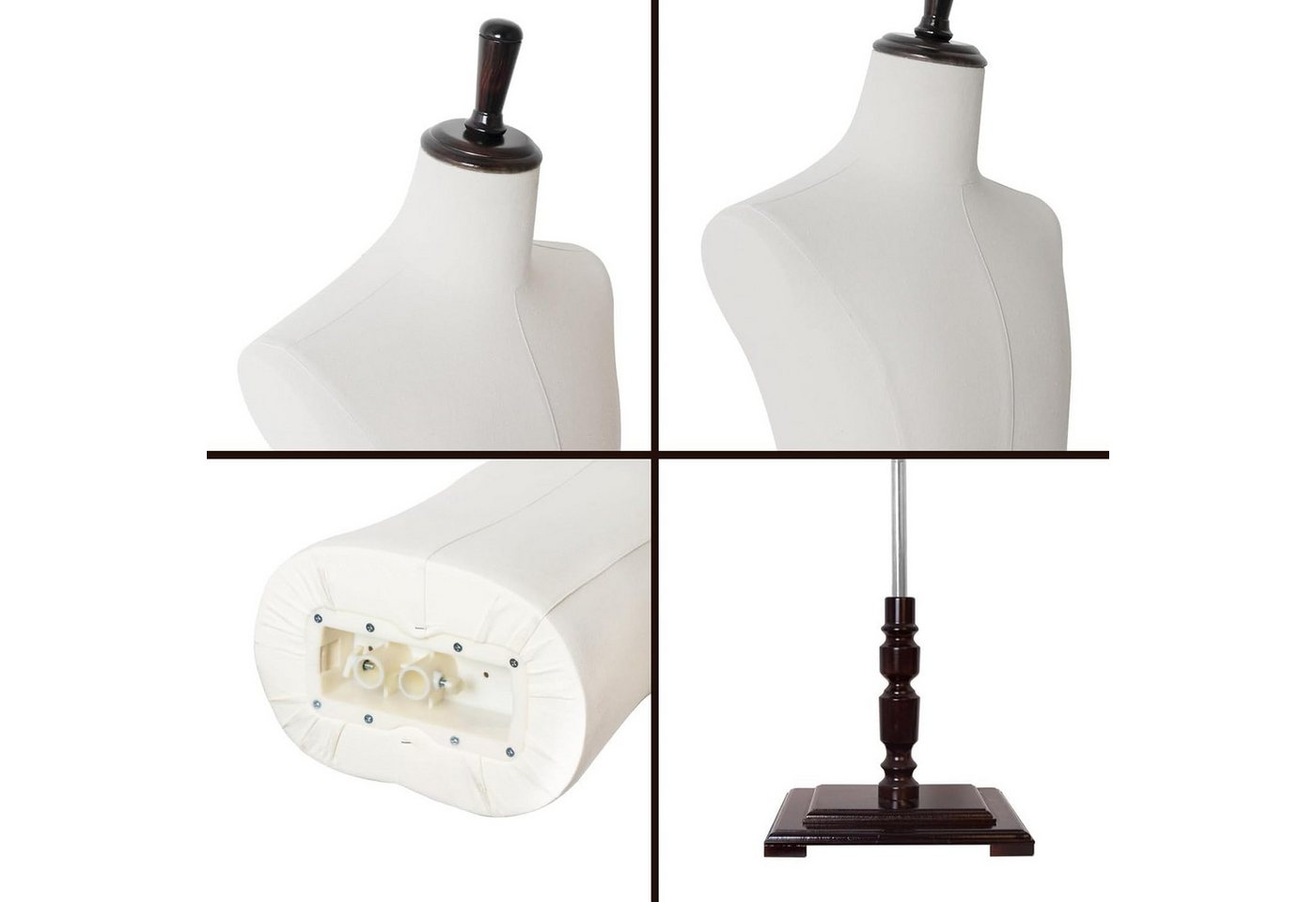 SHAREWIN Schneiderpuppe Herren-Torso mit höhenverstellbarem Holzständer, 61–78 Zoll, Nadelgeeigneter Leinenbezug, Standardmaße für Herrenbekleidung – Bild 4 von 4