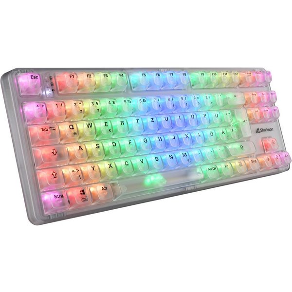 Sharkoon Gaming Tastatur Crystal Shark weiß DE