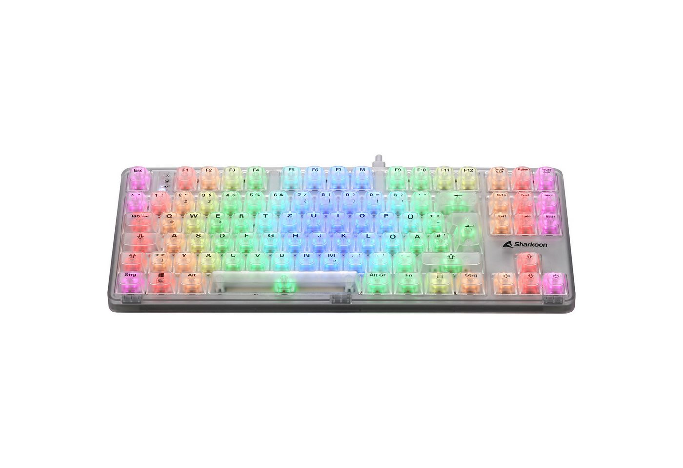Sharkoon Gaming Tastatur Crystal Shark weiß DE – Bild 3 von 5