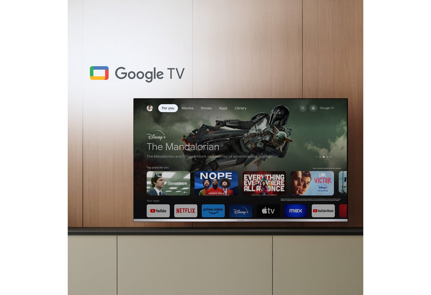 Sharp 65JP7765E QLED-Fernseher (164 cm/65 Zoll, 4K Ultra HD, Google TV, Google TV, Mini-LED, HDR Dolby Vision, Harman Kardon Sound) – Bild 5 von 5