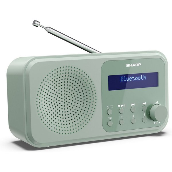 Sharp DR-P420 Tokyo grün Digitalradio (DAB) (DAB+, UKW (FM), Tragbares Digitalradio, Bluetooth Lautsprecher, Dual-Alarm)