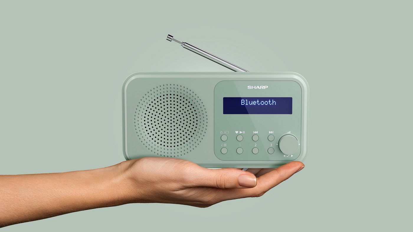 Sharp DR-P420 Tokyo grün Digitalradio (DAB) (DAB+, UKW (FM), Tragbares Digitalradio, Bluetooth Lautsprecher, Dual-Alarm) – Bild 3 von 5