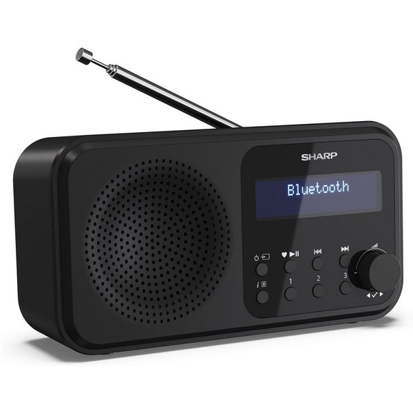Sharp DR-P420 Tokyo schwarz Digitalradio (DAB) (DAB+, UKW (FM), Tragbares Digitalradio, Bluetooth Lautsprecher, Dual-Alarm)