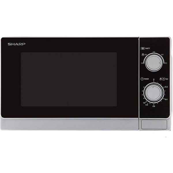 Sharp Mikrowelle R-200INW, 20 Liter, 5 Leistungsstufen, Glas-Drehteller, Auftauen nach Gewicht