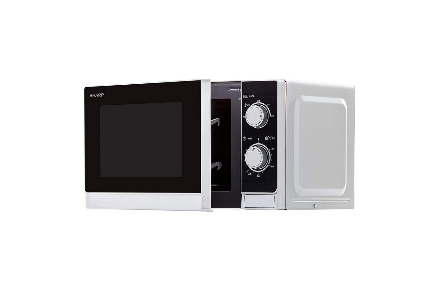 Sharp Mikrowelle R-200INW, 20 Liter, 5 Leistungsstufen, Glas-Drehteller, Auftauen nach Gewicht – Bild 3 von 5