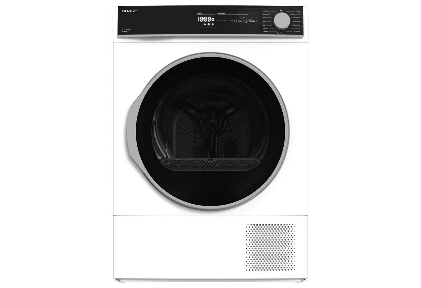 Sharp Wärmepumpentrockner KD-NHH9S8GW3-DE, LED-Display, Knitterschutzfunktion, Schontrommel, Zwei-Wege-Schleudern – Bild 2 von 5