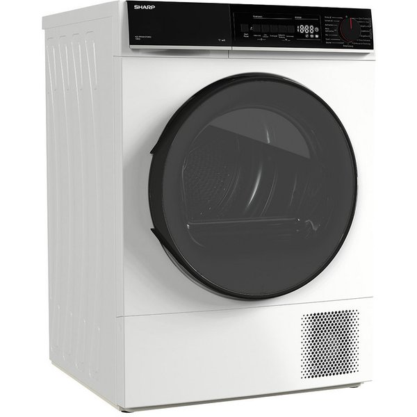 Sharp Wärmepumpentrockner KD-PRO0S7GWD-DE, SoftTouch-Bedienung mit LED-Display, Trommelbeleuchtung, WiFi