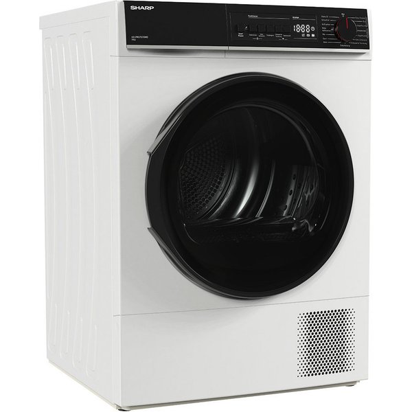 Sharp Wärmepumpentrockner KD-PRO7S7GWD-DE, SoftTouch-Bedienung mit LED-Display, Trommelbeleuchtung, WiFi