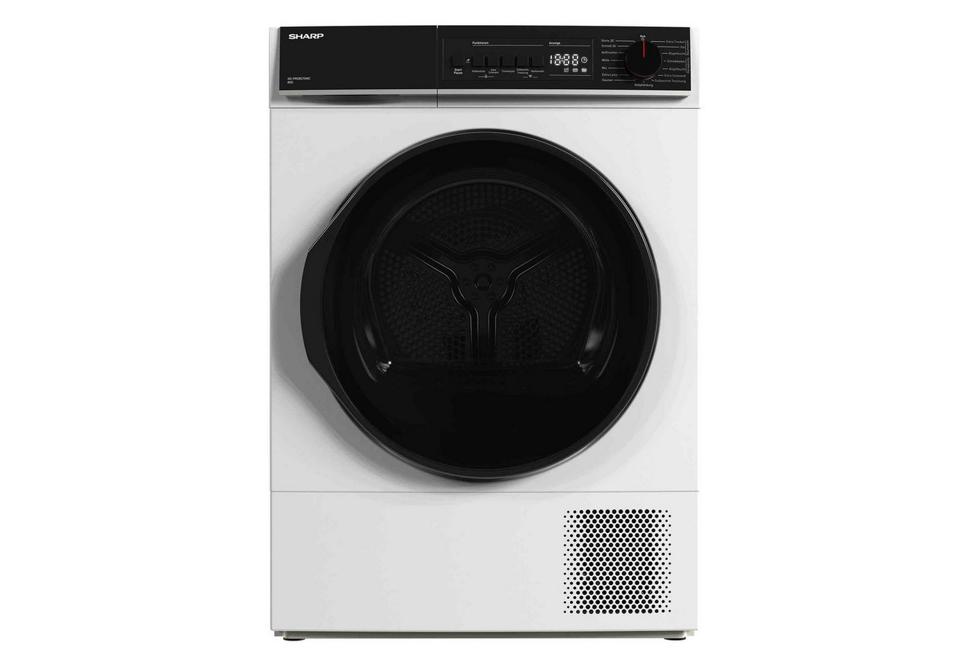 Sharp Wärmepumpentrockner KD-PRO8S7GWC-DE, WiFi, Trommel-Innenbeleuchtung, BubbleDrum, Zwei-Wege-Schleudern – Bild 2 von 5