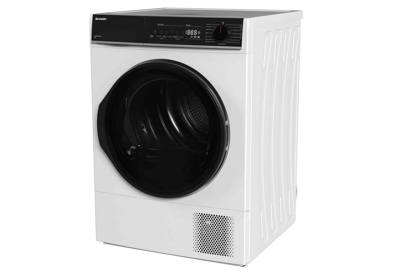 Sharp Wärmepumpentrockner KD-PRO8S7GWC-DE, WiFi, Trommel-Innenbeleuchtung, BubbleDrum, Zwei-Wege-Schleudern – Bild 3 von 5