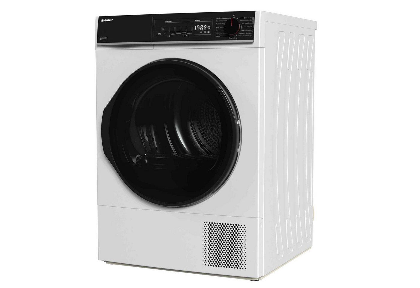 Sharp Wärmepumpentrockner KD-PRO8S7GWC-DE, WiFi, Trommel-Innenbeleuchtung, BubbleDrum, Zwei-Wege-Schleudern – Bild 4 von 5