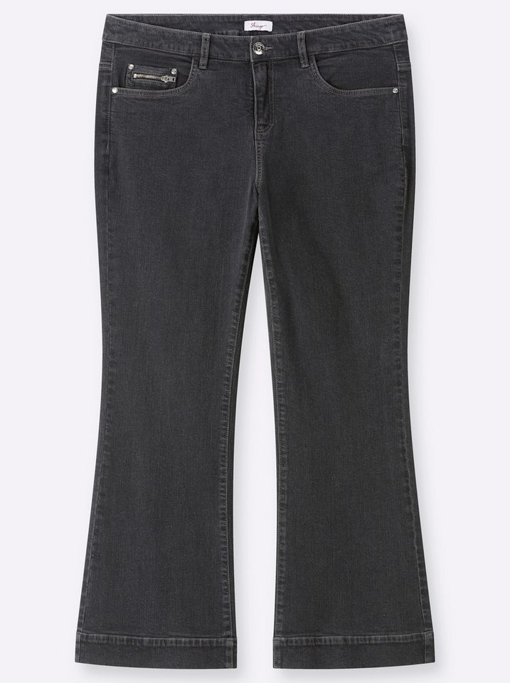 Sheego Bequeme Jeans Bootcut-Jeans normal – Bild 3 von 5