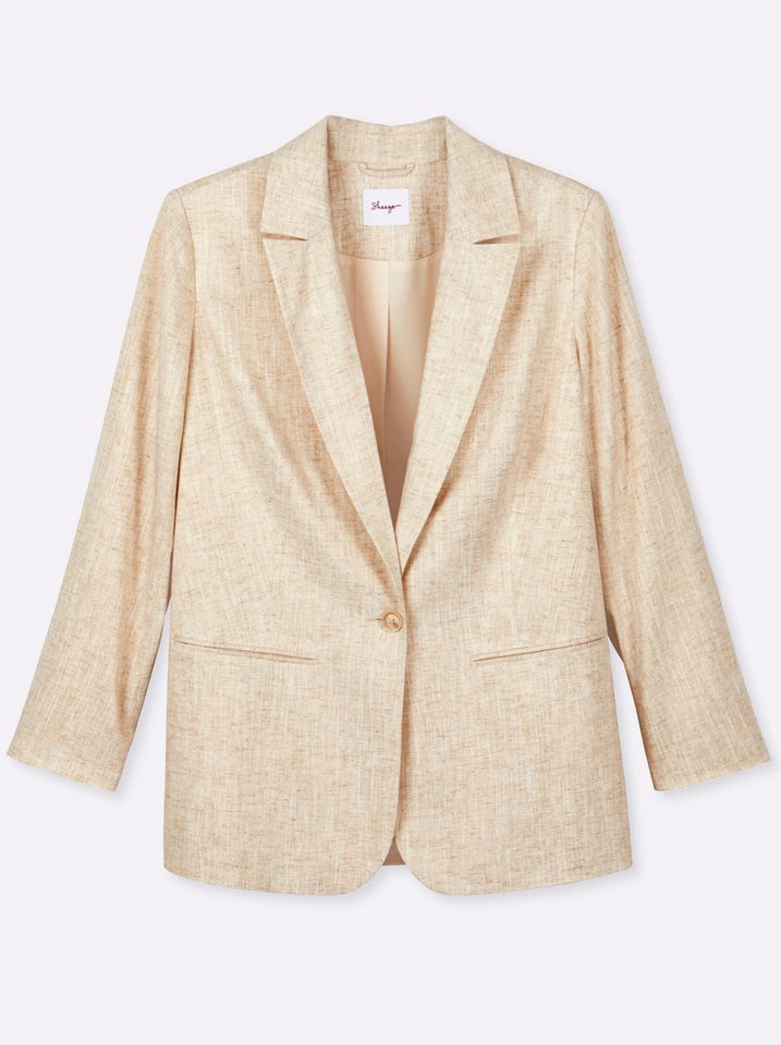Sheego Blusenblazer Leinenblazer Langarm – Bild 3 von 5
