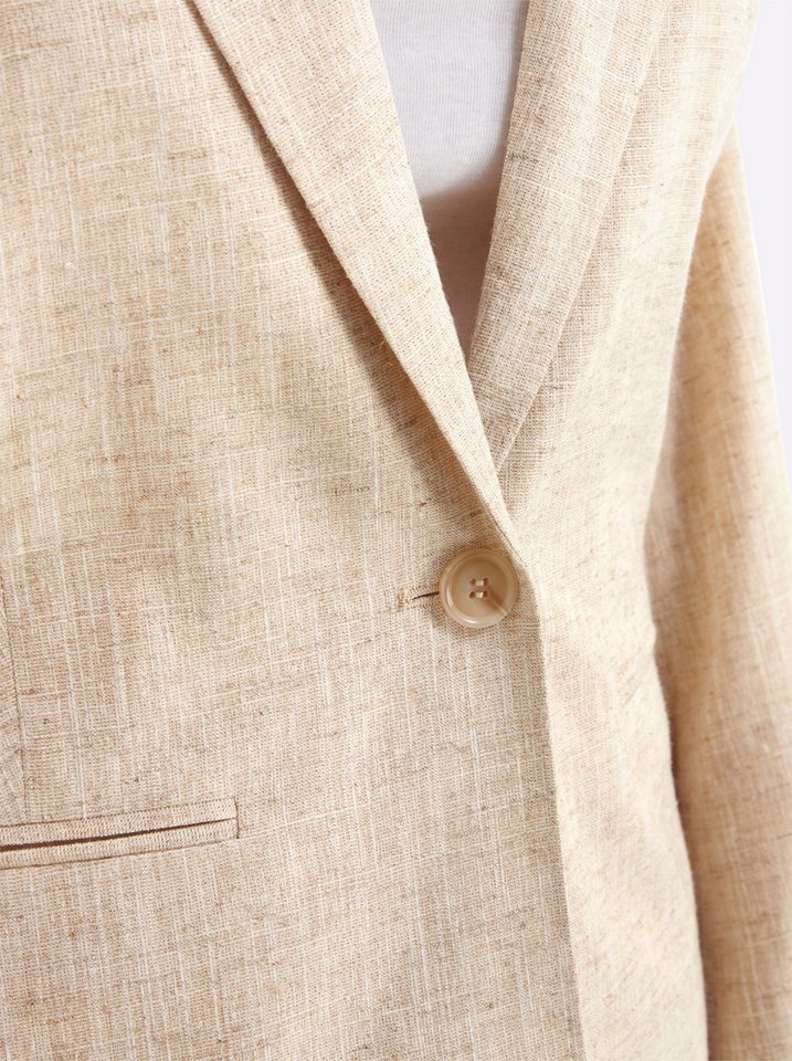 Sheego Blusenblazer Leinenblazer Langarm – Bild 5 von 5