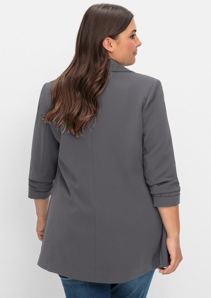Sheego Blusenblazer Longblazer Langarm – Bild 2 von 5