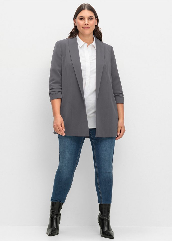 Sheego Blusenblazer Longblazer Langarm – Bild 4 von 5