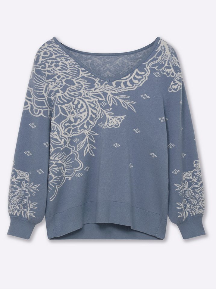 sheego by Joe Browns Strickpullover Pullover Langarm Jacquard – Bild 3 von 5