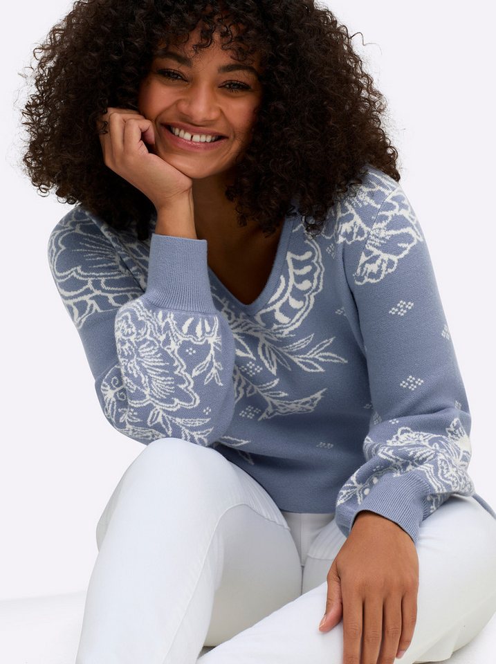 sheego by Joe Browns Strickpullover Pullover Langarm Jacquard – Bild 4 von 5