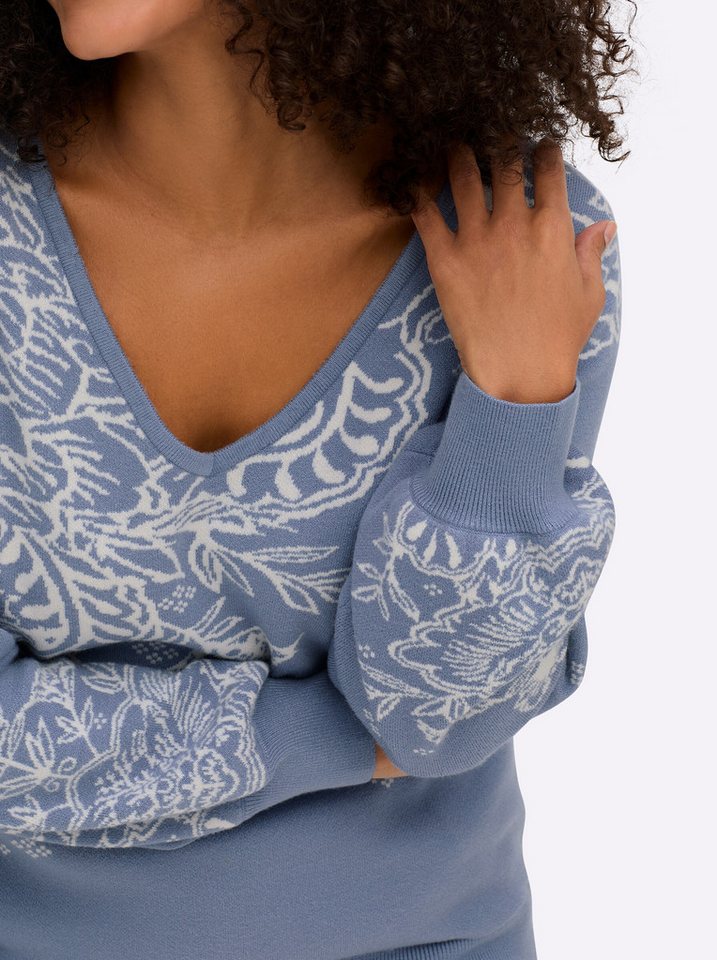 sheego by Joe Browns Strickpullover Pullover Langarm Jacquard – Bild 5 von 5