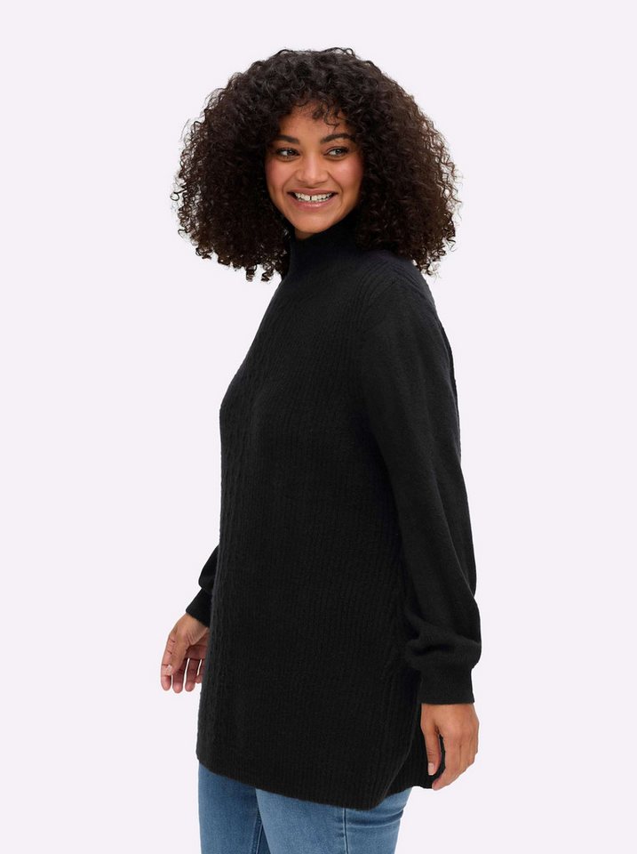 sheego by Joe Browns Strickpullover Pullover Langarm Ripp, Zopfmuster – Bild 3 von 5