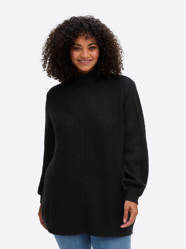sheego by Joe Browns Strickpullover Pullover Langarm Ripp, Zopfmuster – Bild 5 von 5