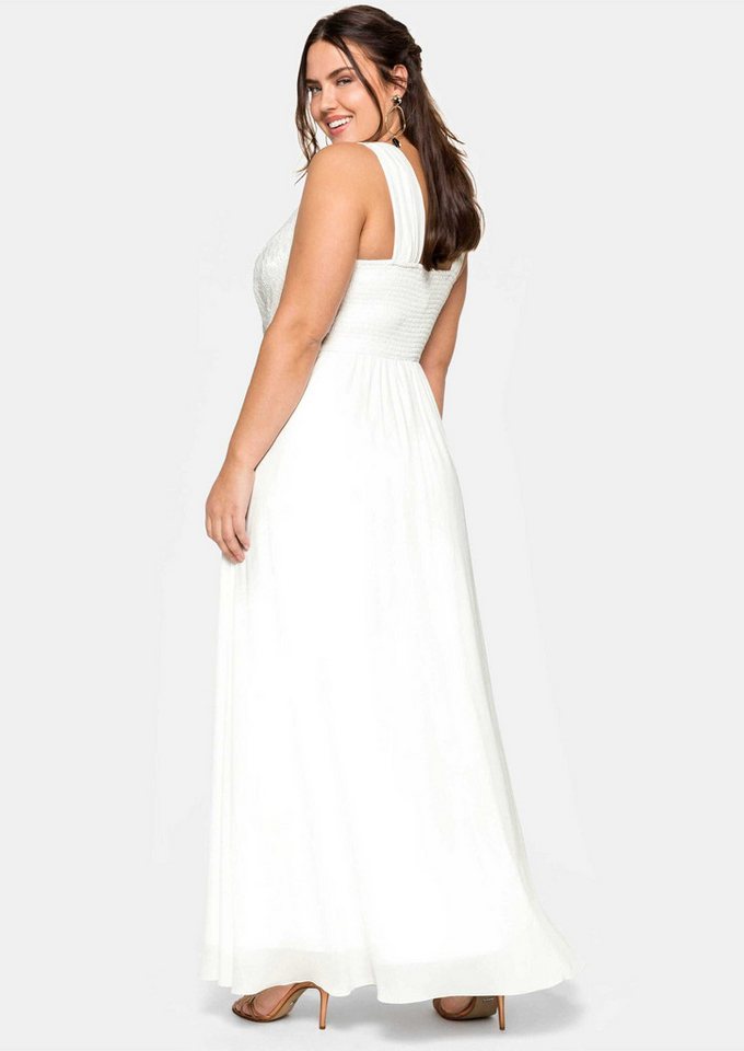 Sheego Etuikleid Abendkleid Ärmellos mit Paillettendekoration – Bild 2 von 5