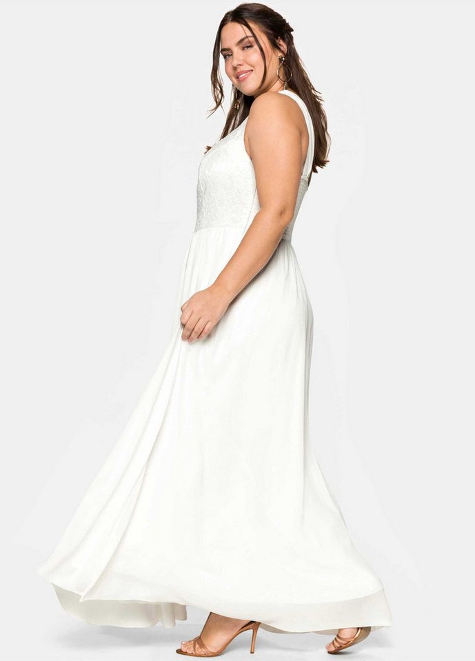 Sheego Etuikleid Abendkleid Ärmellos mit Paillettendekoration – Bild 3 von 5