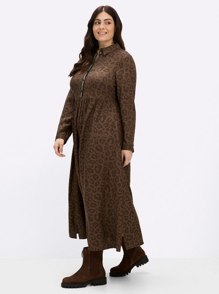 Sheego Etuikleid Kleid Langarm – Bild 4 von 5