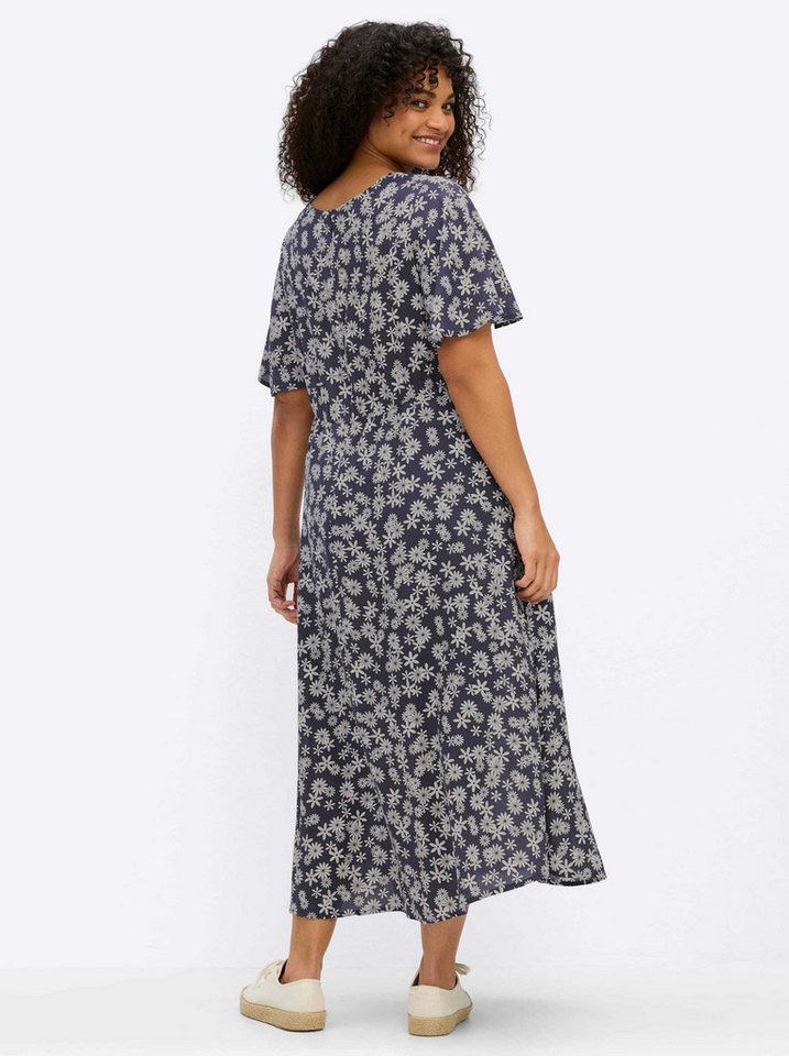 Sheego Etuikleid Webkleid Kurzarm – Bild 2 von 5