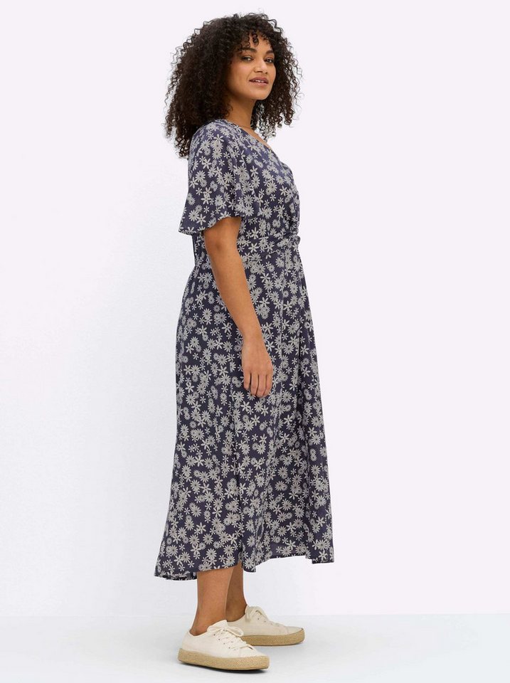 Sheego Etuikleid Webkleid Kurzarm – Bild 3 von 5