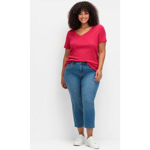 Sheego Jeansshorts 7/8-Jeans normal