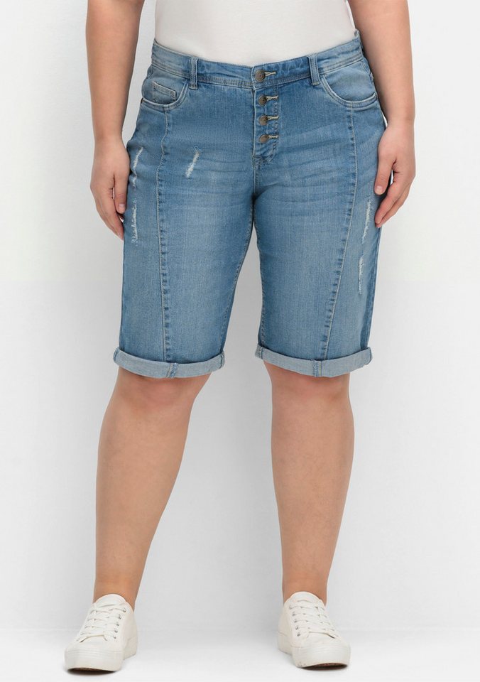 Sheego Jeansshorts Jeansbermudas – Bild 4 von 5