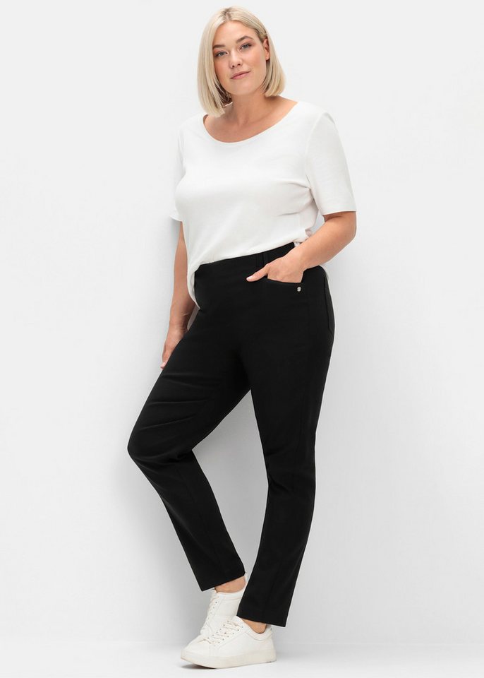 Sheego Jerseyhose Stretch-Hose mit Shaping-Einsatz im Bauchbereich – Bild 5 von 5