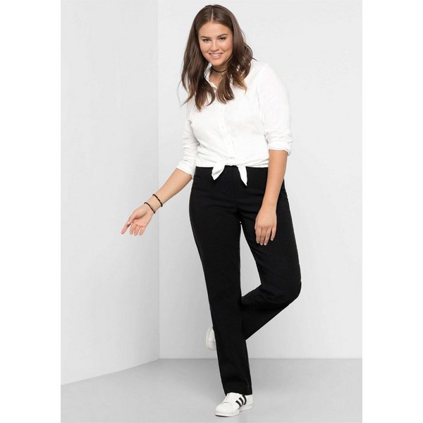 Sheego Jerseyhose Stretch-Hose normal mit schmalem Bund