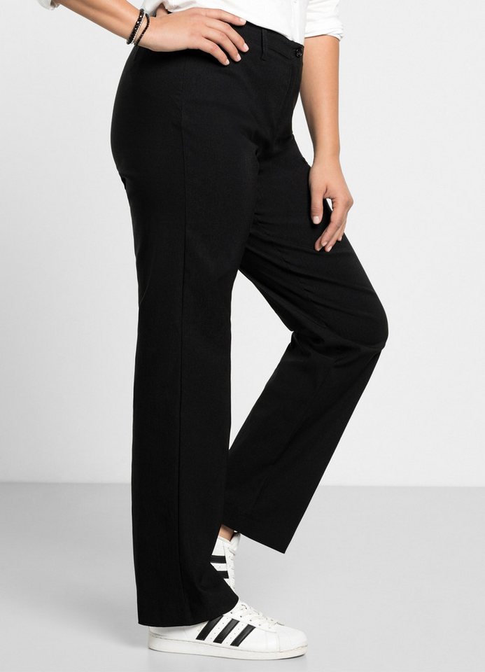 Sheego Jerseyhose Stretch-Hose normal mit schmalem Bund – Bild 3 von 5