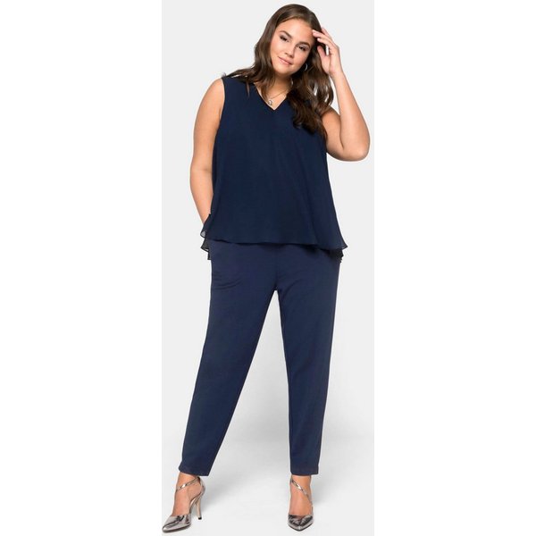 Sheego Jumpsuit Jumpsuit Ärmellos Innenbeinlänge ca. 68 cm