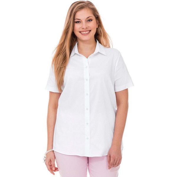 Sheego Klassische Bluse Hemdbluse Kurzarm