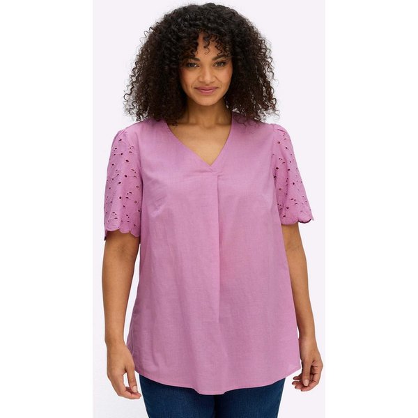 Sheego Klassische Bluse Kurzarmbluse Kurzarm