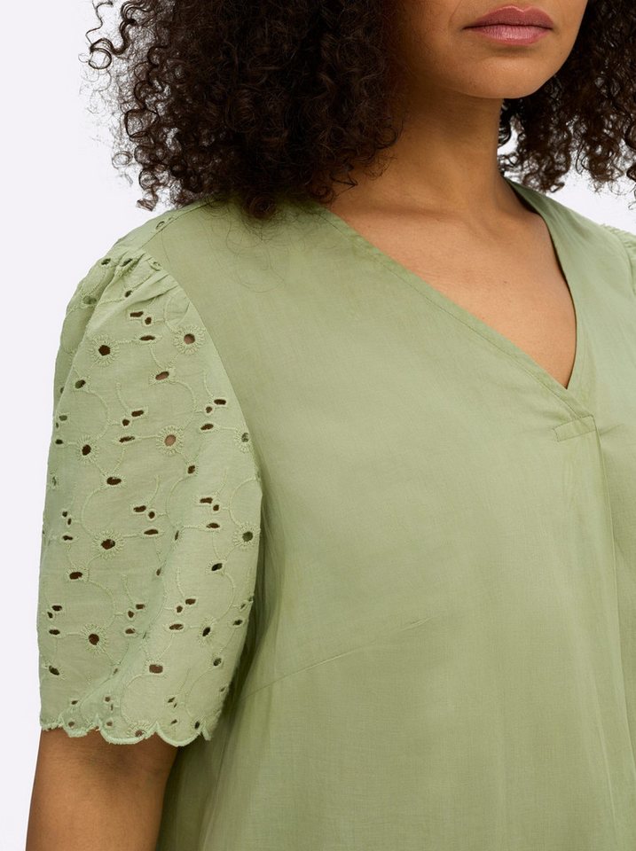 Sheego Klassische Bluse Kurzarmbluse Kurzarm – Bild 4 von 5