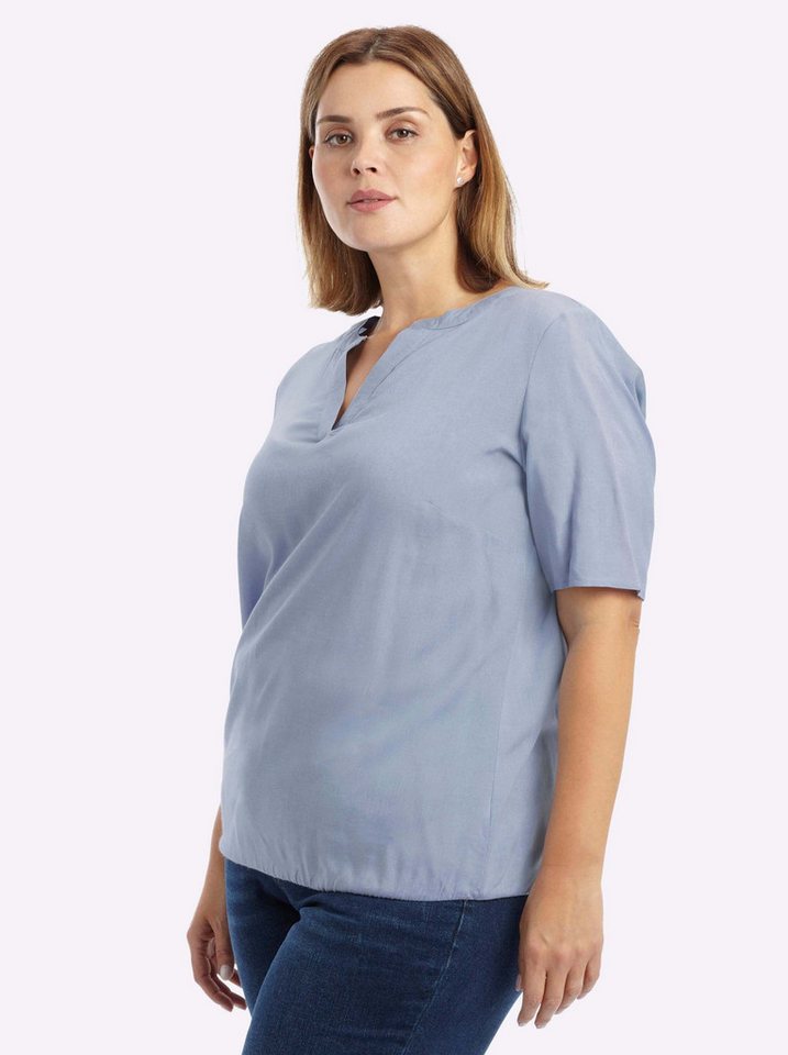 Sheego Klassische Bluse Kurzarmbluse Kurzarm – Bild 3 von 5