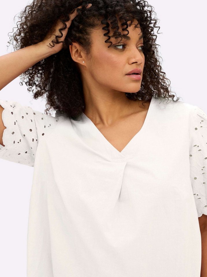 Sheego Klassische Bluse Kurzarmbluse Kurzarm – Bild 4 von 5
