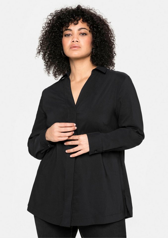 Sheego Klassische Bluse Langarmbluse Langarm – Bild 4 von 5
