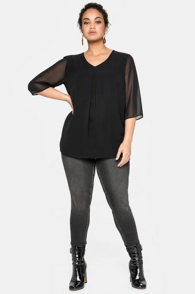 Sheego Klassische Bluse Tunika 3/4-Arm – Bild 3 von 5