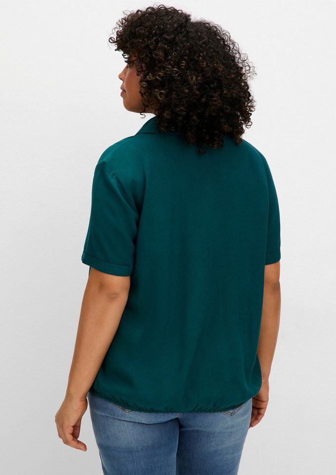 Sheego Klassische Bluse Tunika Kurzarm – Bild 2 von 5