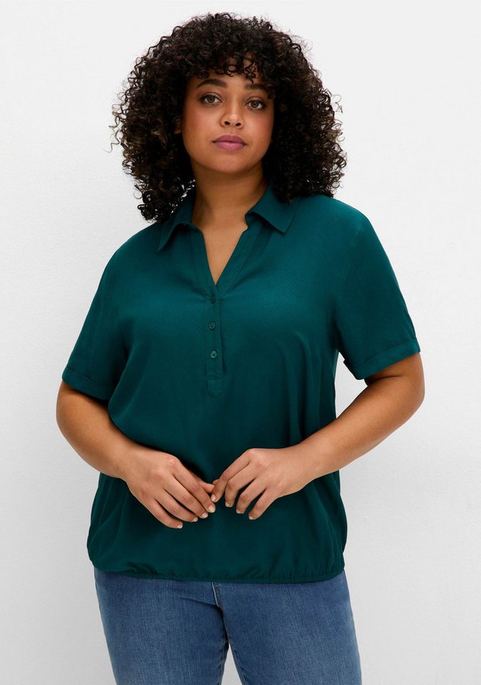 Sheego Klassische Bluse Tunika Kurzarm – Bild 3 von 5