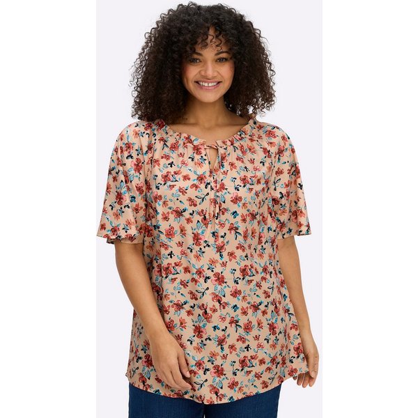 Sheego Klassische Bluse Tunika Kurzarm