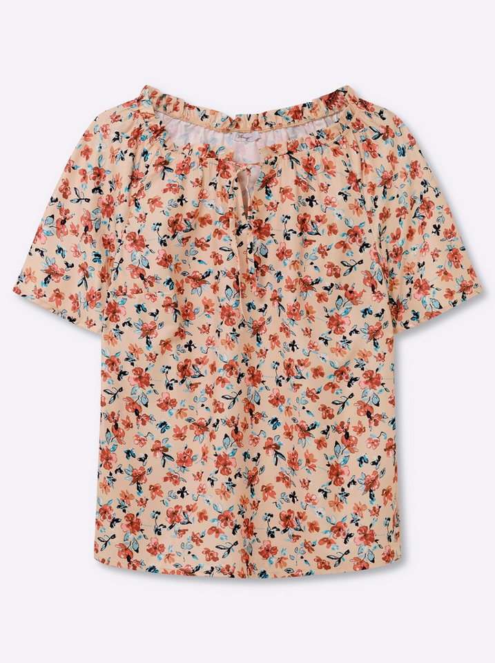 Sheego Klassische Bluse Tunika Kurzarm – Bild 4 von 5