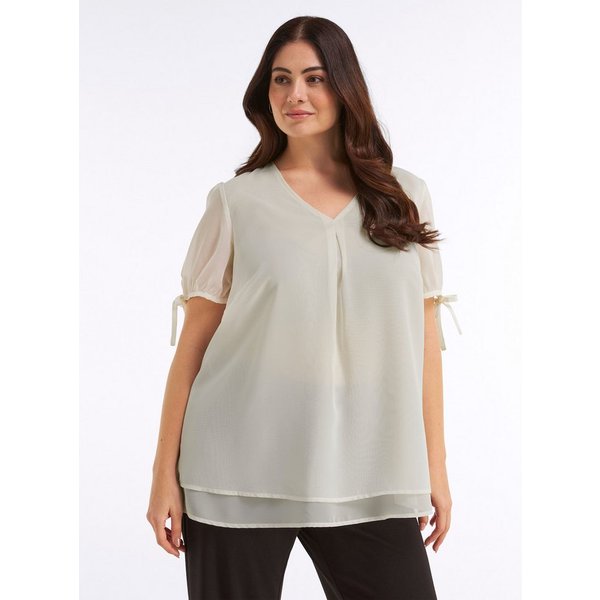 Sheego Klassische Bluse Tunika Kurzarm