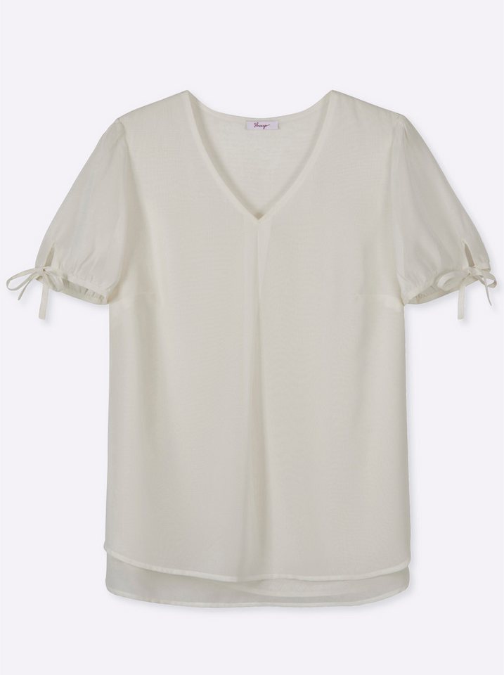 Sheego Klassische Bluse Tunika Kurzarm – Bild 3 von 5